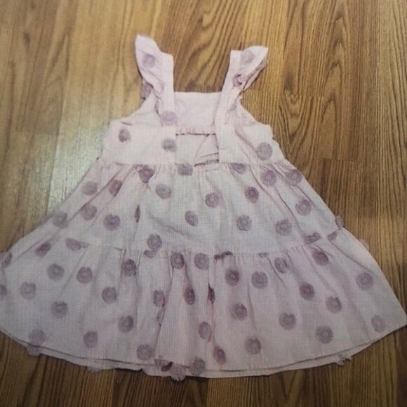 Pink Polka Dot Kids Casual Dress - Picture 1 of 3